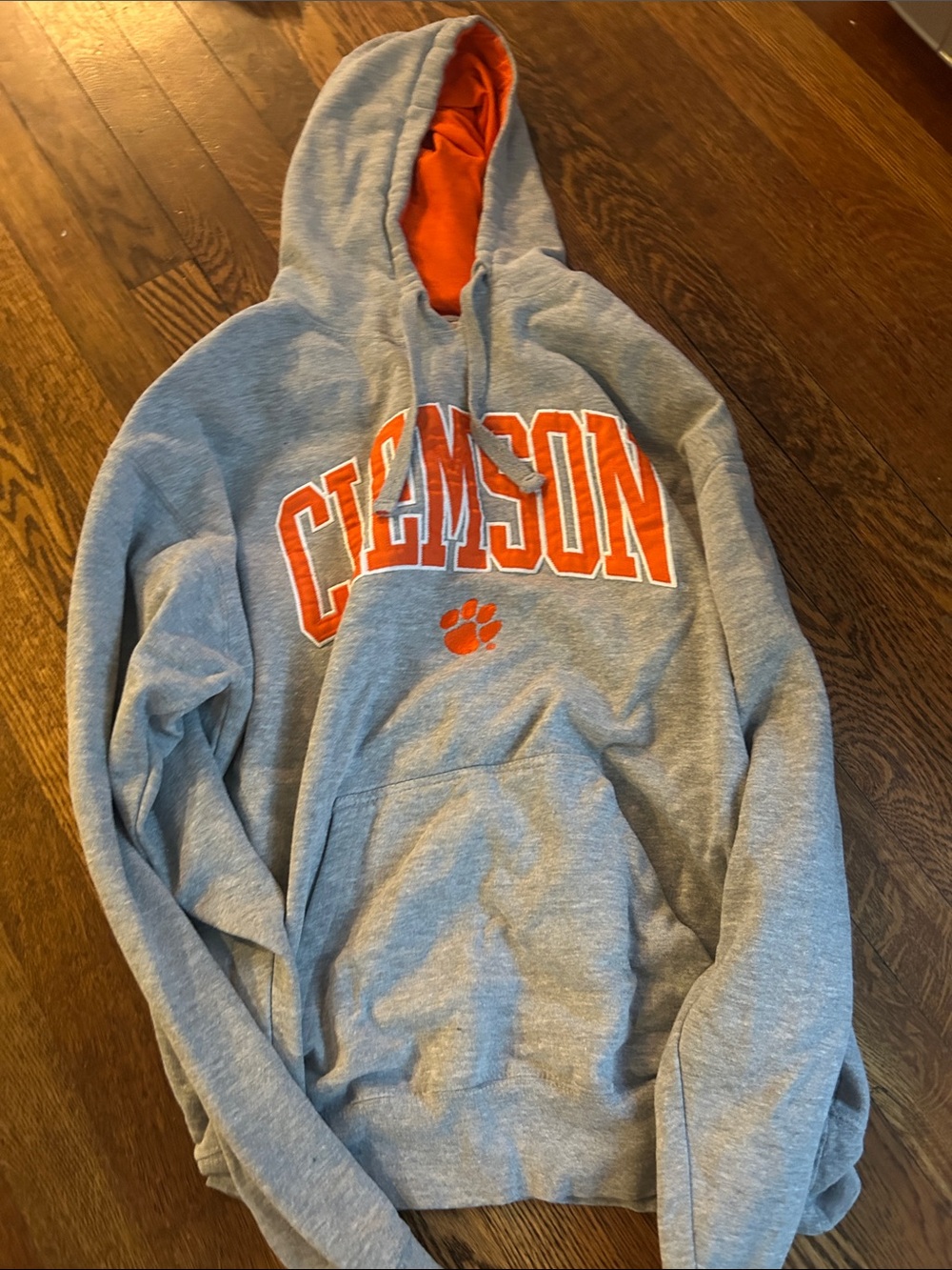 Gray and Orange Clemson Pullover Hoodie